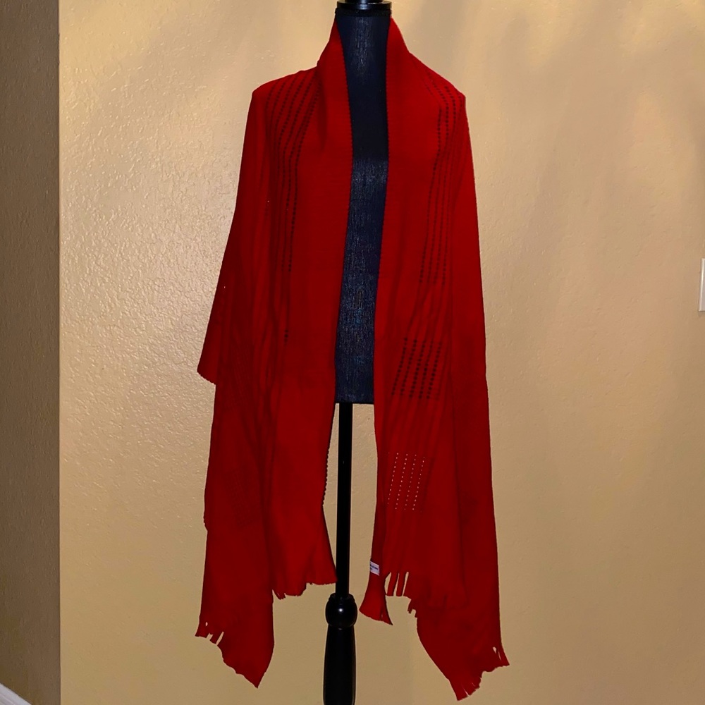 Gruppo Italiano red long pashmina wrap scarf